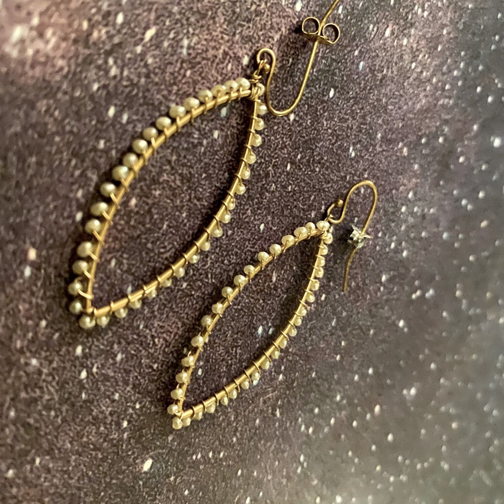Marque shape 14k gold filled hook earrings